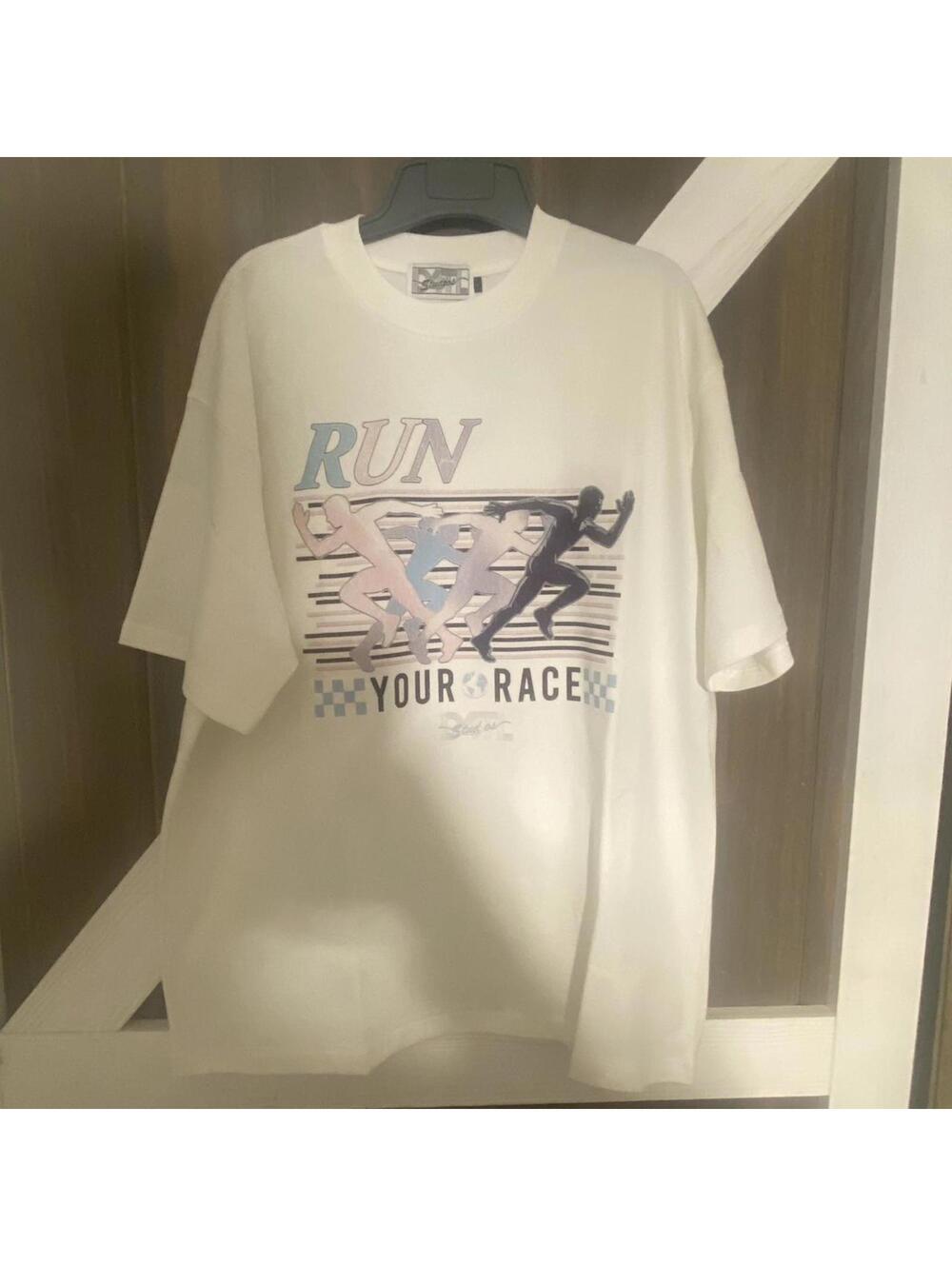 Studios “Run Your Race” White Graphic Tee - Large